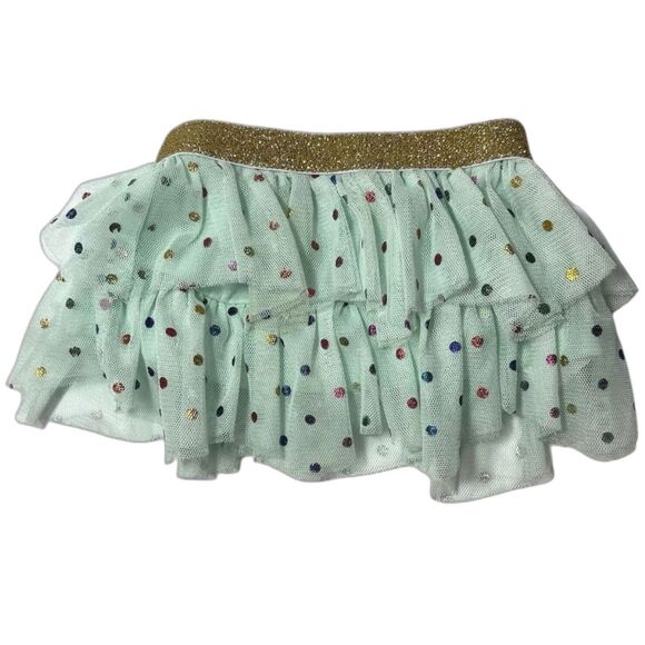 Baby Starters Tulle Ruffle Tutu Skirt Newborn Gold Glitter Dot Mesh Partywear - Picture 1 of 6